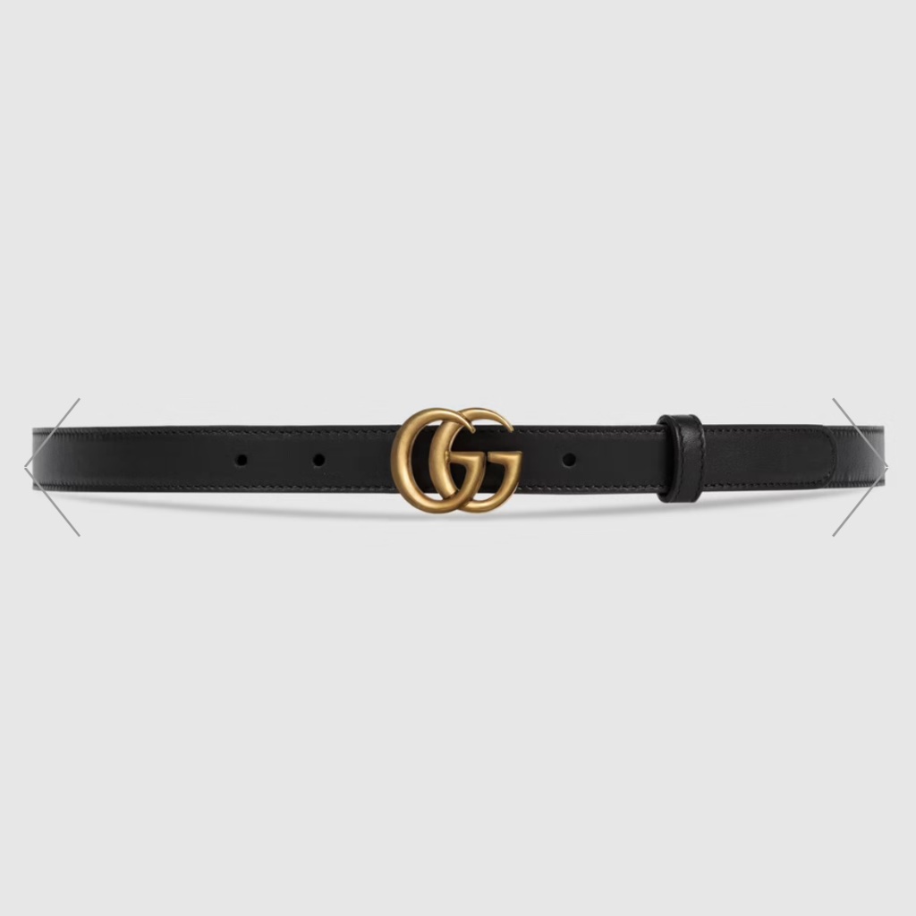 Gucci Leather Belt With Double G Buckle - Thin